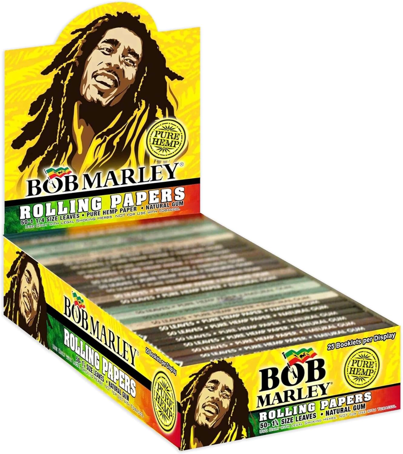 Bob Marley 1 1/4 Pure Hemp Rolling Papers – 50 Pack Set