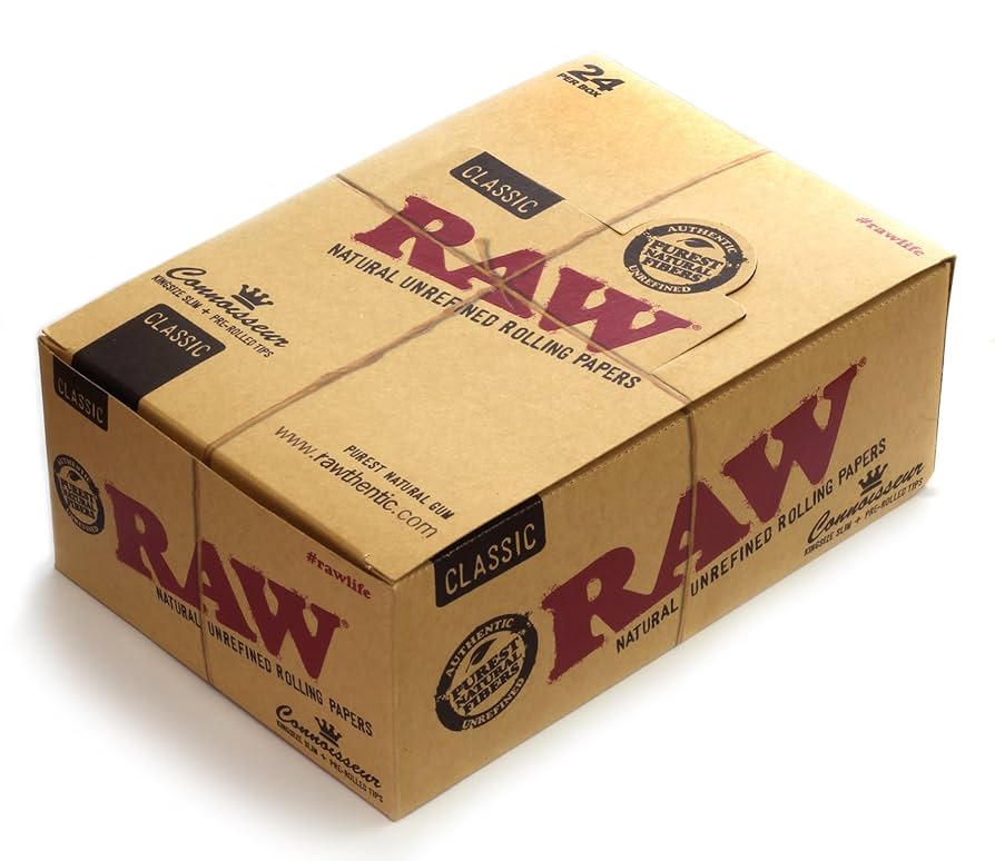 RAW Classic Connoisseur with Tips - King Size - Pack of 24