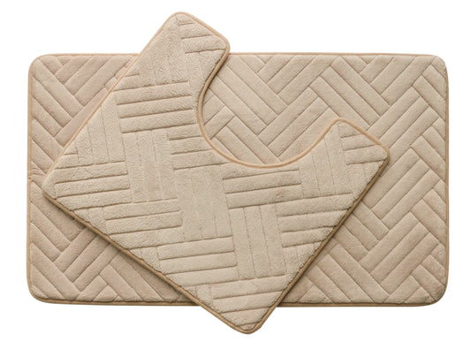 Bathroom Mat Set Beige