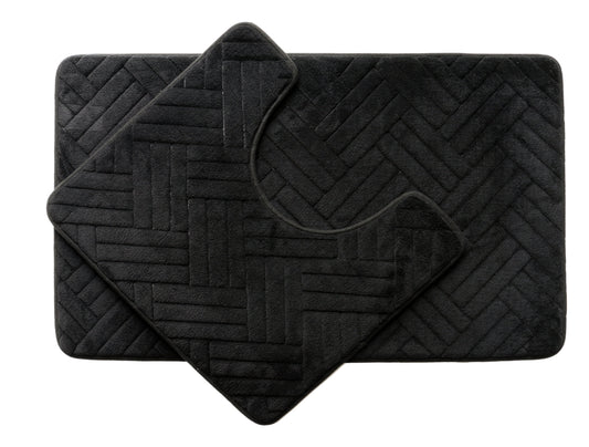 Bathroom Mat Set Black