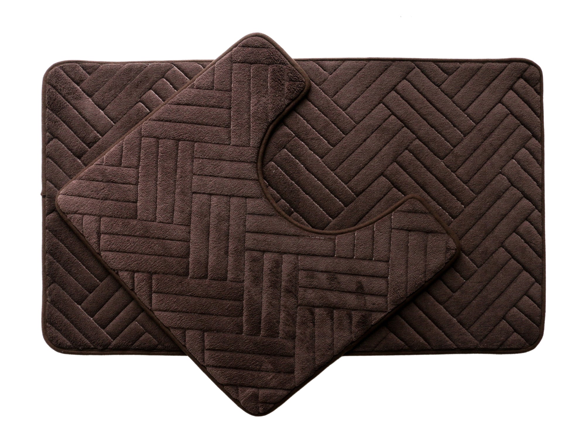 Bathroom Mat Set DarkBrown