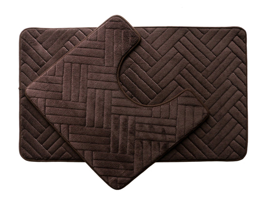 Bathroom Mat Set DarkBrown