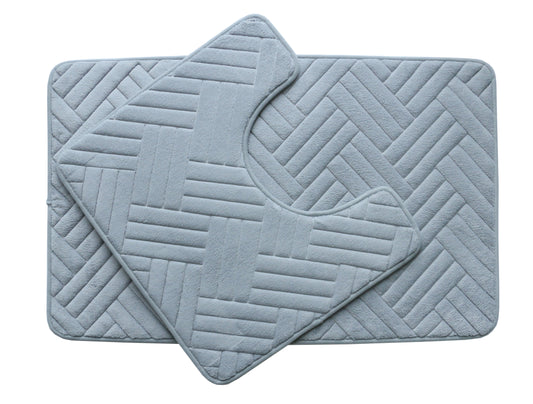 Bathroom Mat Set Gray