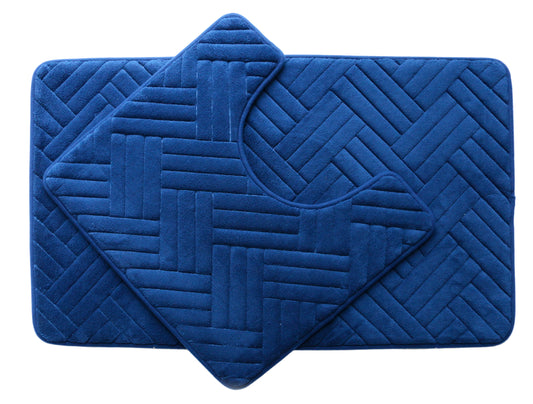 Bathroom Mat Set NavyBlue
