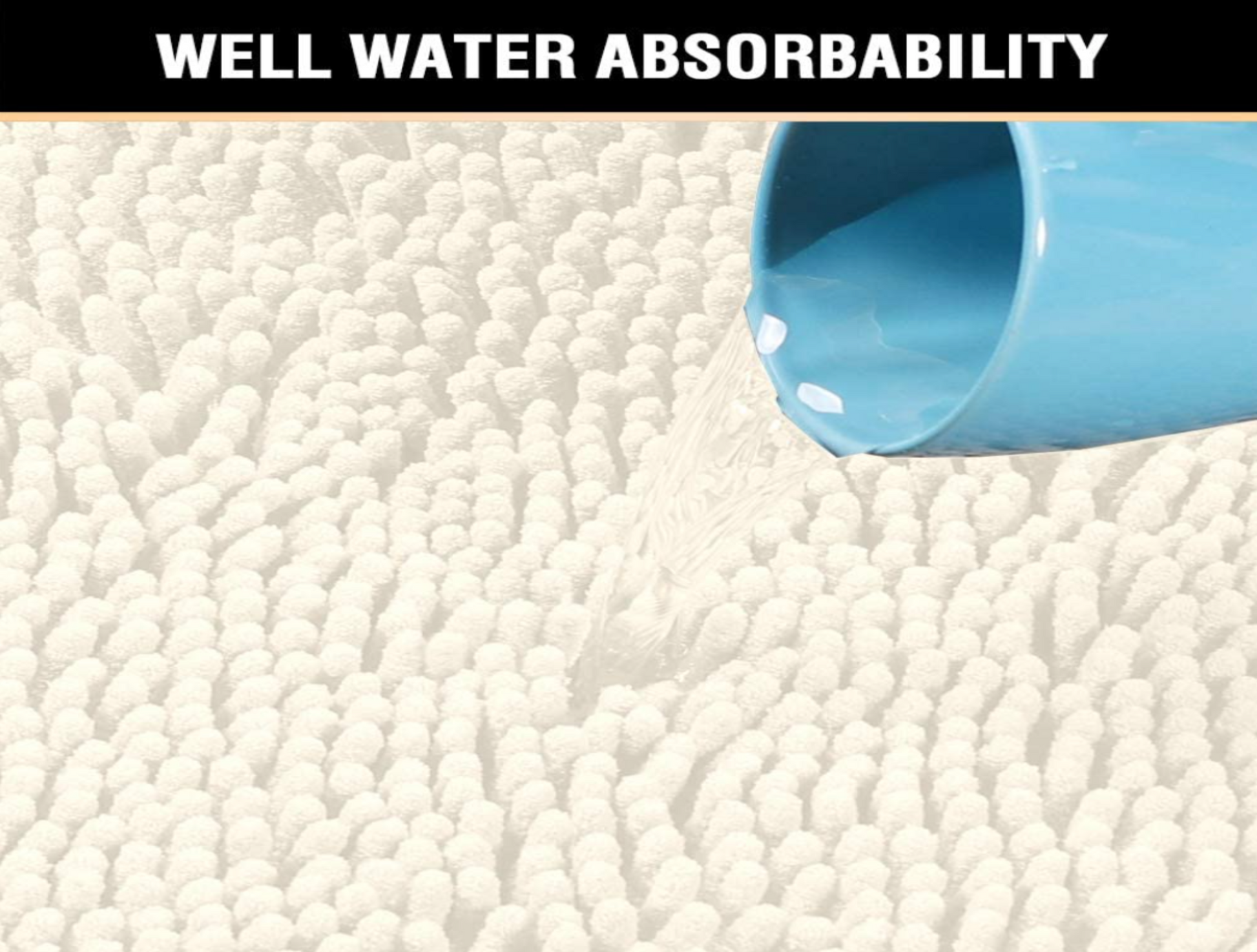 Comfortable Soft Bathroom and Floor Mat Beige