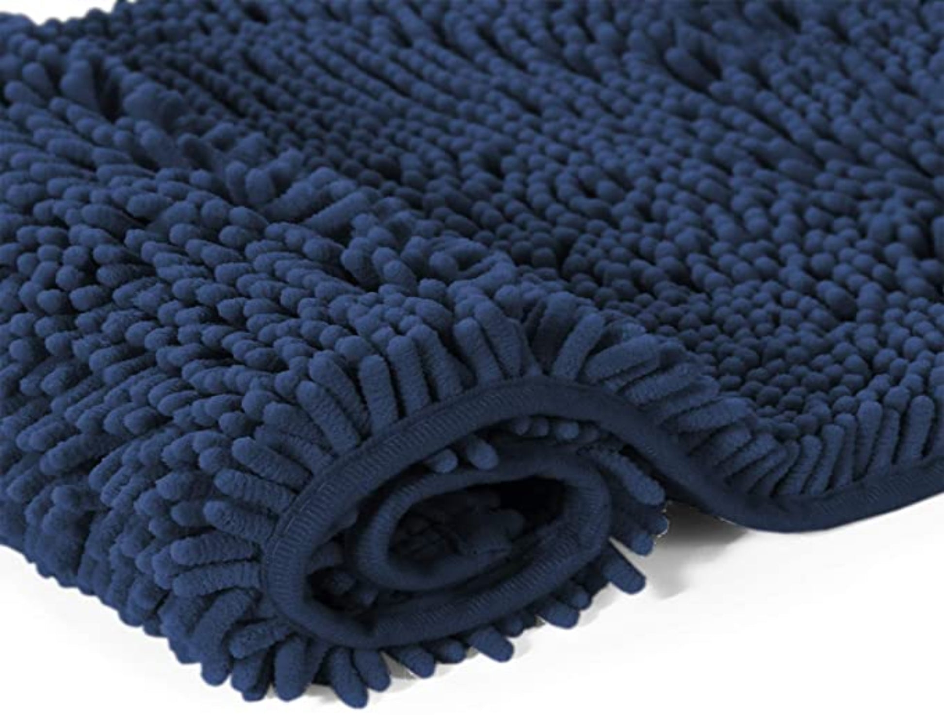 Chenille Microfiber Bathroom and Floor Mat NavyBlue