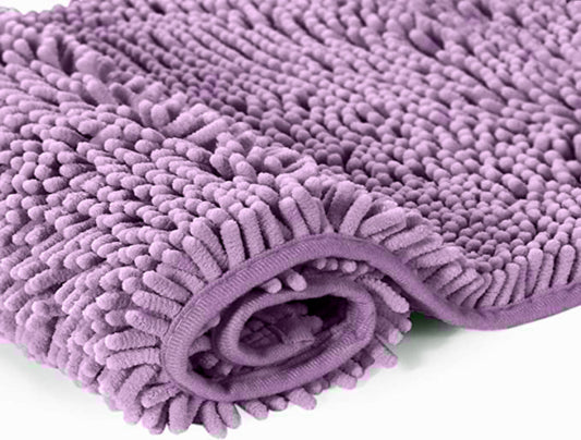 Chenille Microfiber  Bathroom and Floor Mat Purple