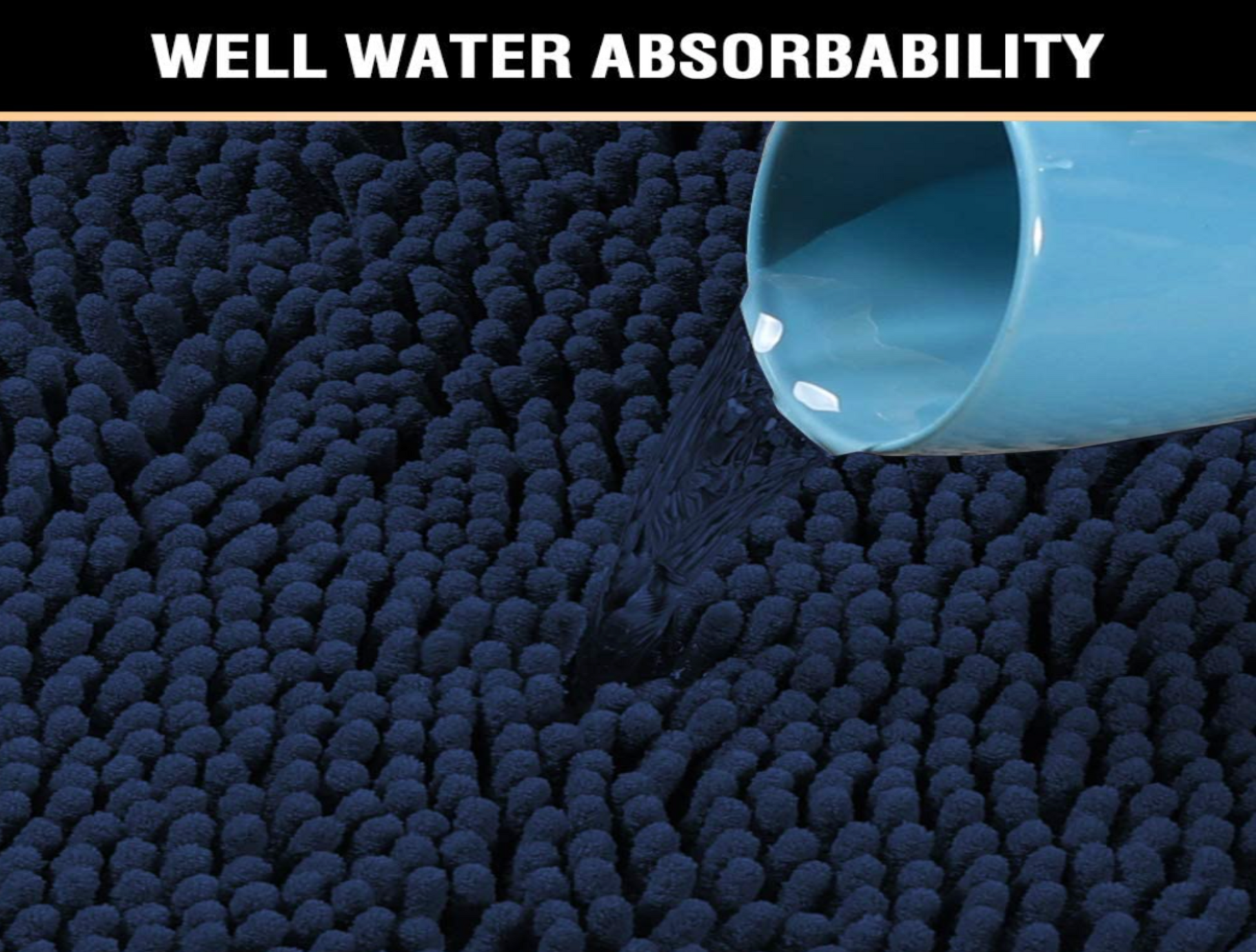 Comfortable Soft Bathroom and Floor Mat NavyBlue