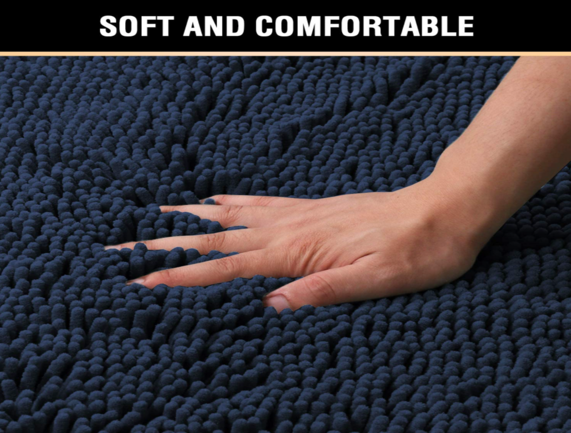 Comfortable Soft Bathroom and Floor Mat NavyBlue