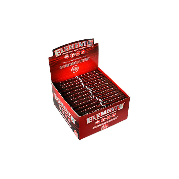 Elements Red Connoisseur Rolling Papers with Tips - King Size Slim