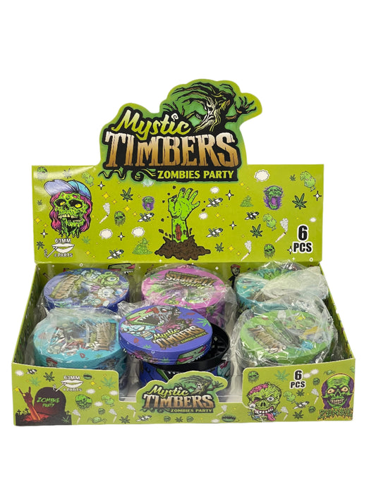 Zombie-themed 4-piece metal grinder – 63mm, durable and portable herb and spice grinder, pack of 6