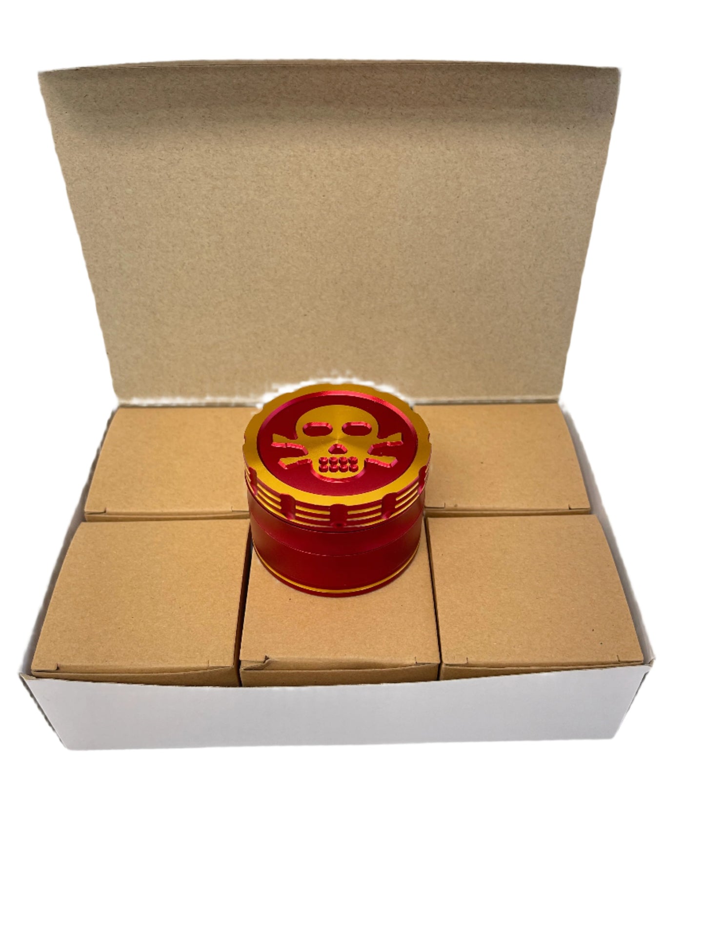 Skull Barrel Shell 4PC Metal Grinder 63mm - 6Ct