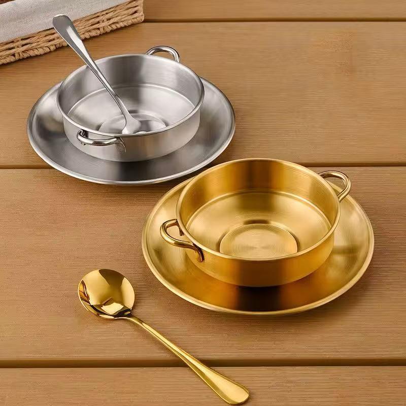 SS Gold 3PC Plate, Cup, Spoon Set