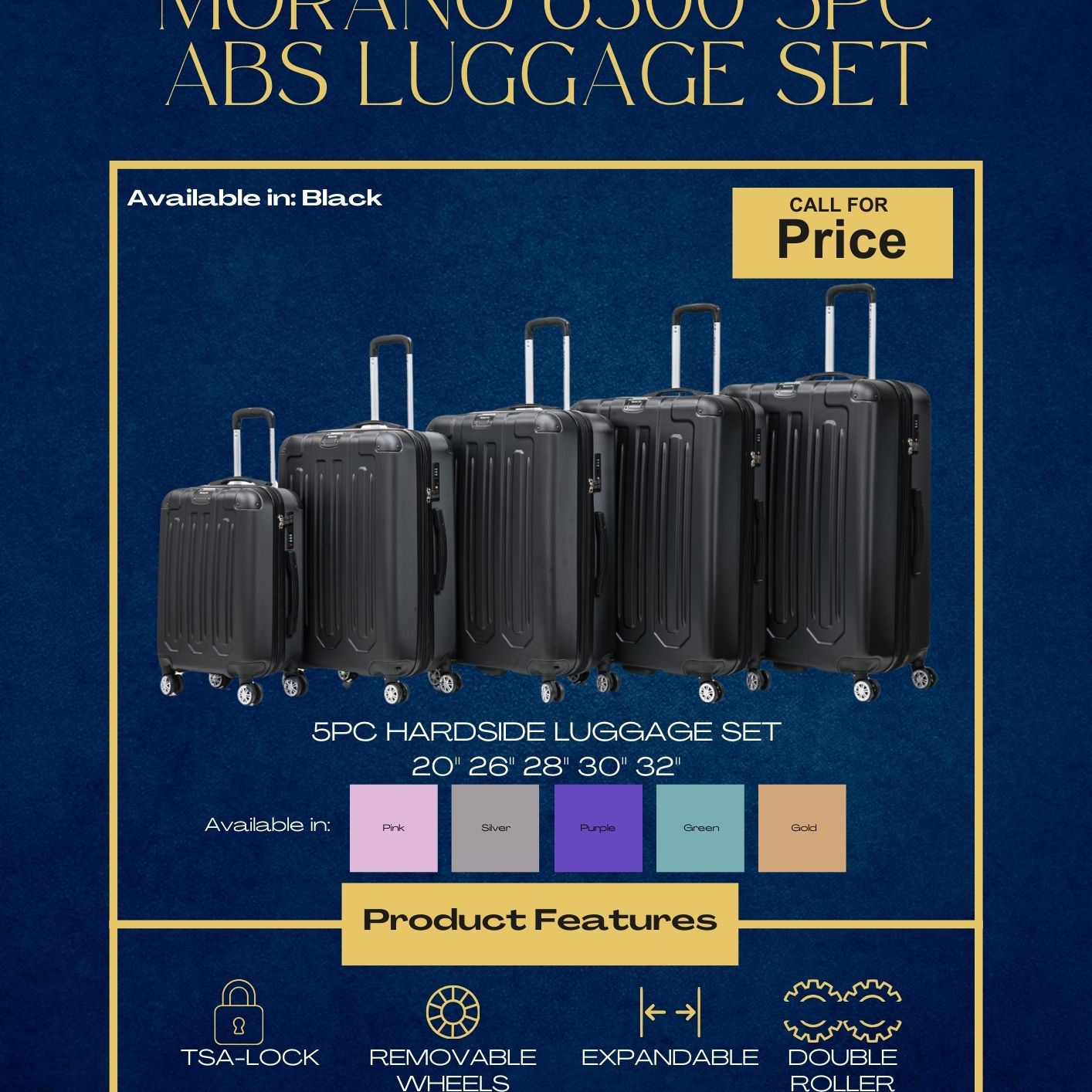 Morano 1190/6500 Hardcase 5PC Luggage Set