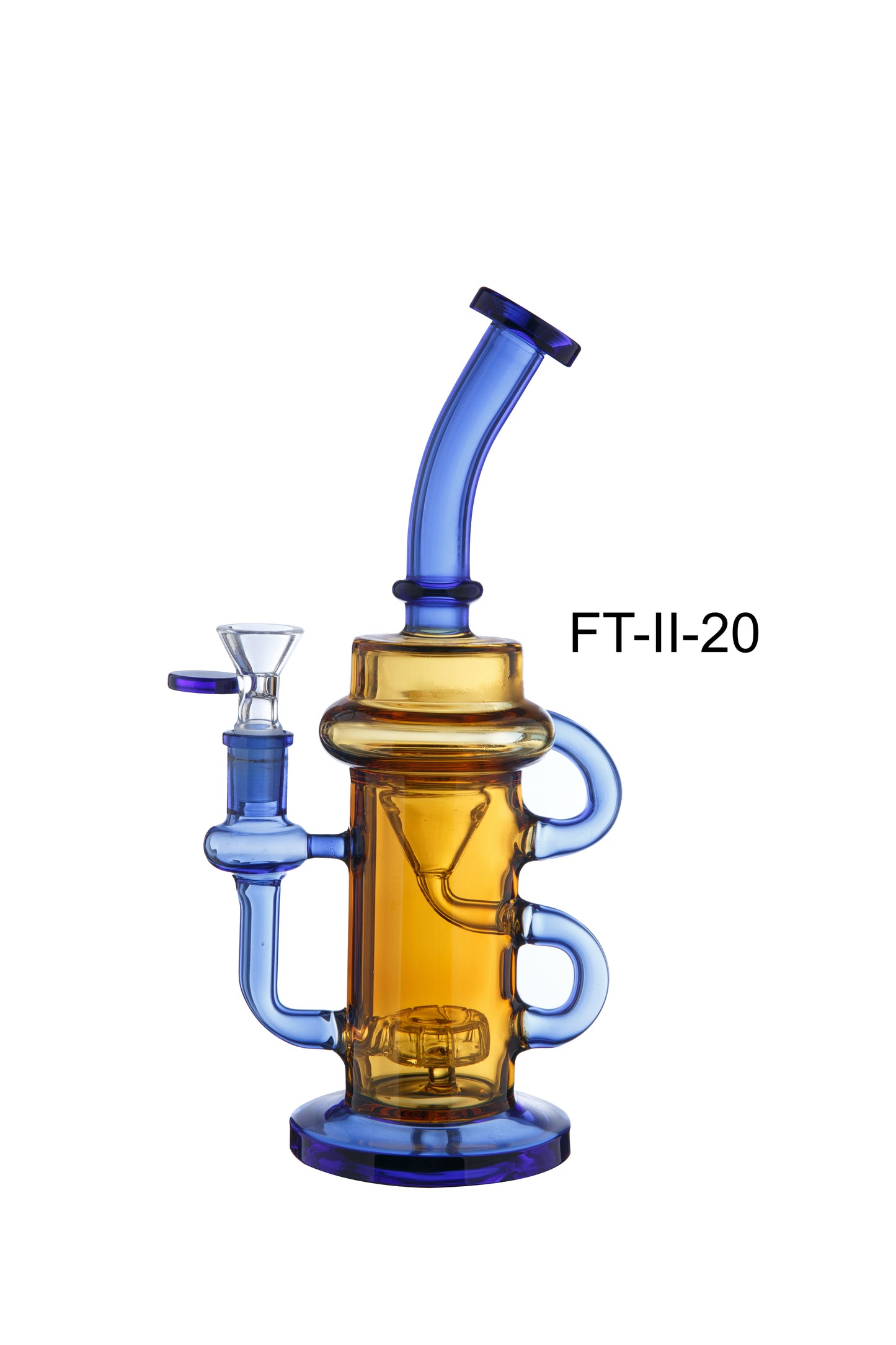 10in Glass Bong Recycler Two Tone Paint