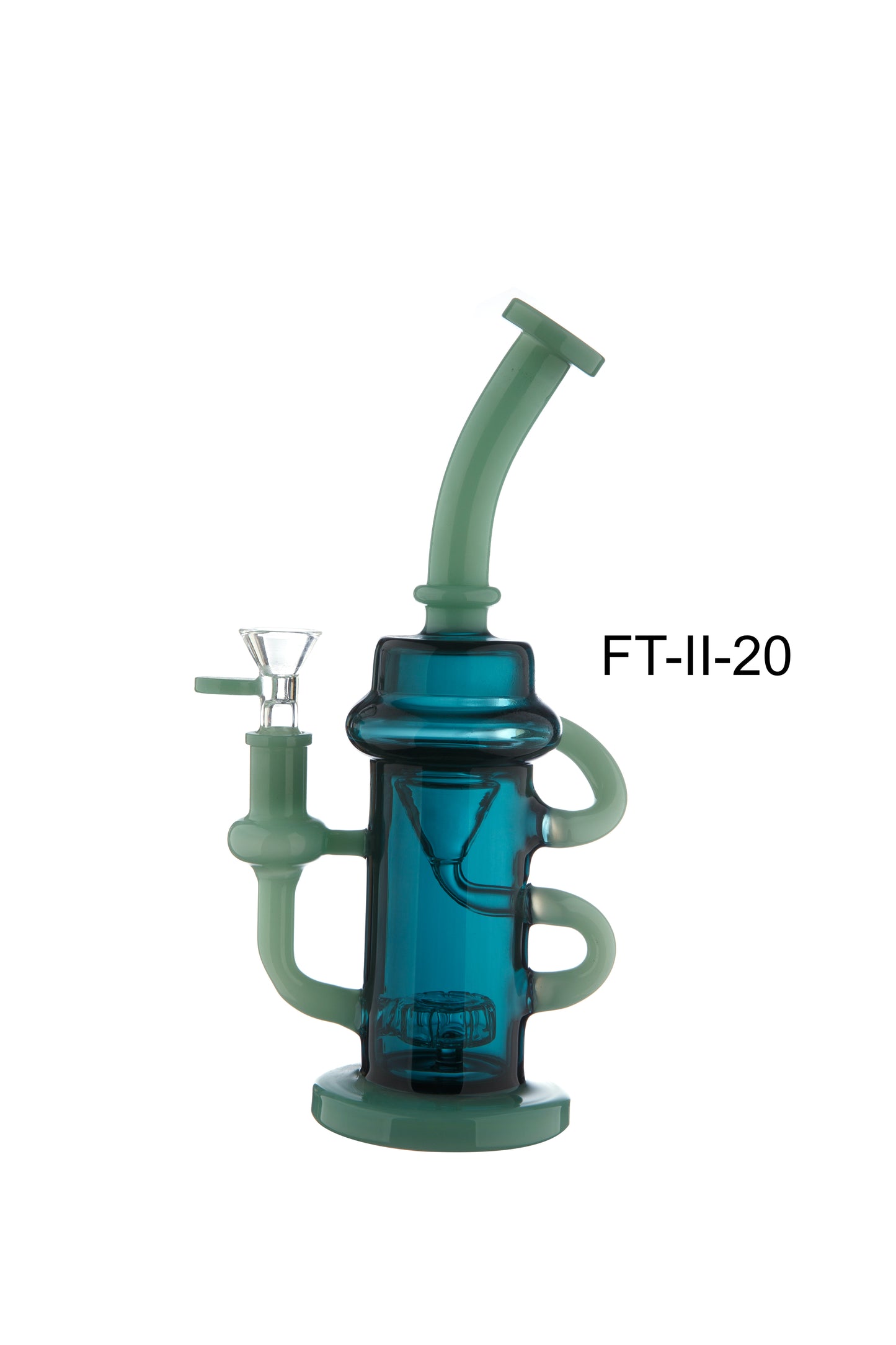 10in Glass Bong Recycler Two Tone Paint