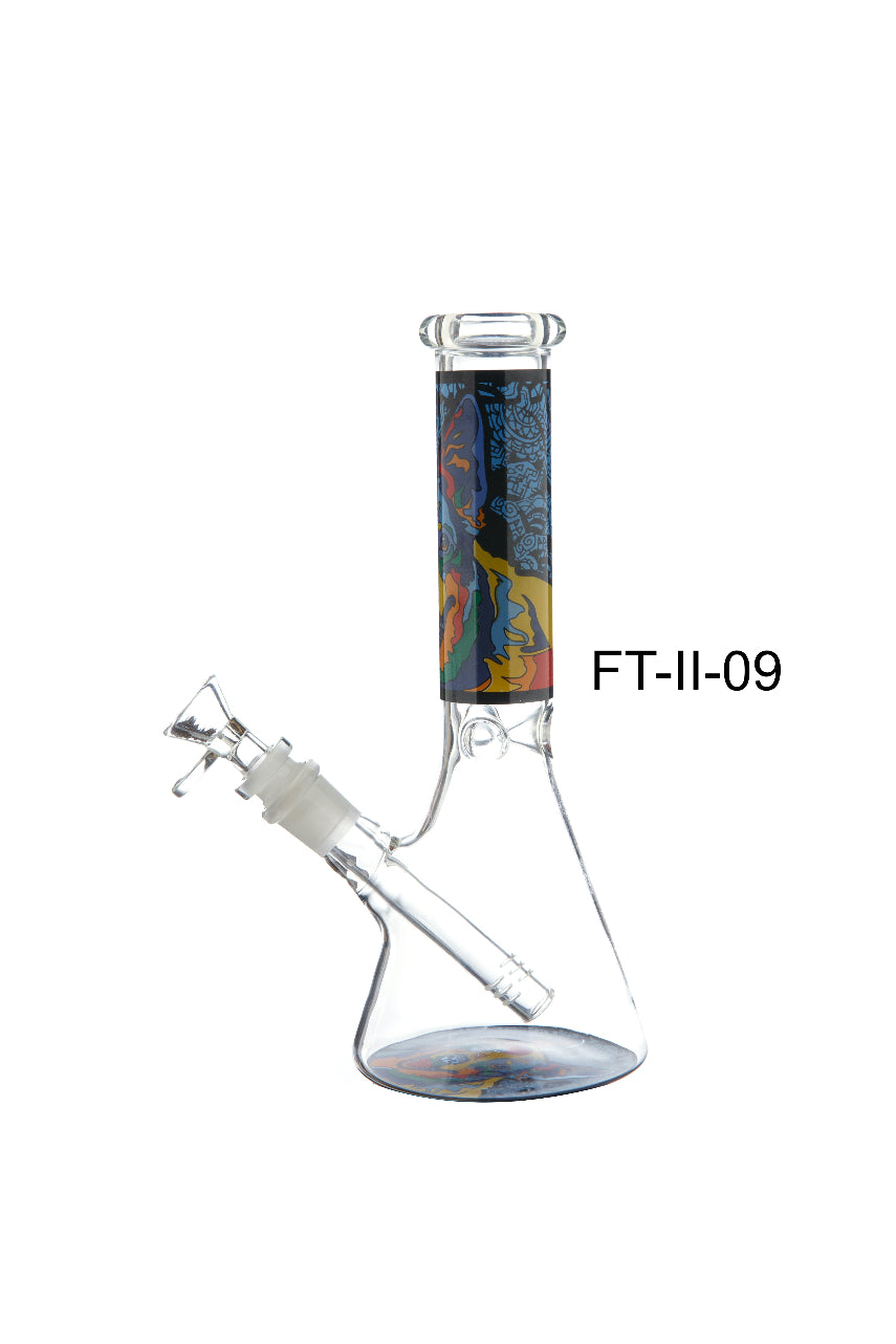 14in Glass Bong Trippy Dog Print