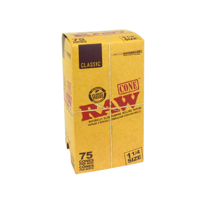 RAW Classic Pre-Rolled Cones - 1¼ - BULK Box of 75
