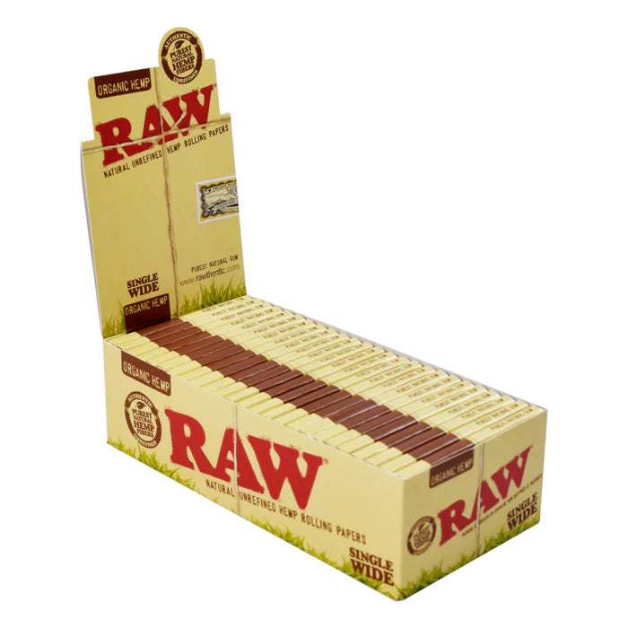 RAW Organic Rolling Papers - Single Wide - 25 Pack (100 Sheets)