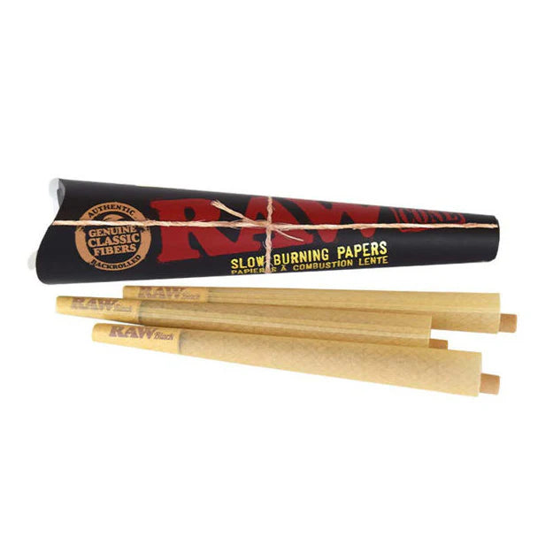 RAW Black Pre-Rolled Cones - King Size - Pack of 3 - 32pk