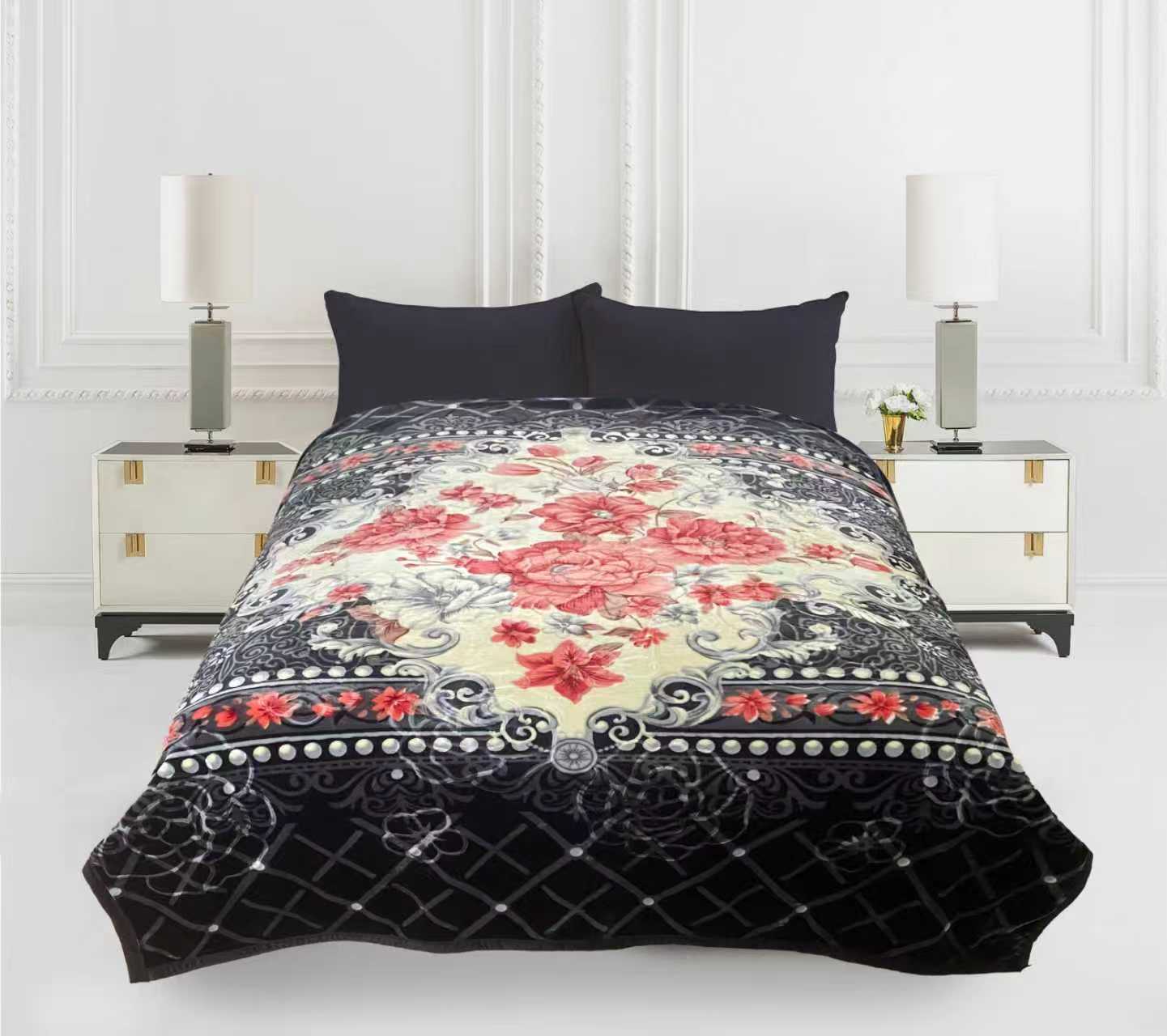 Imperial Home 9lb/4.0kg Heavy Thick Plush Mink Blanket Box of 10 Floral