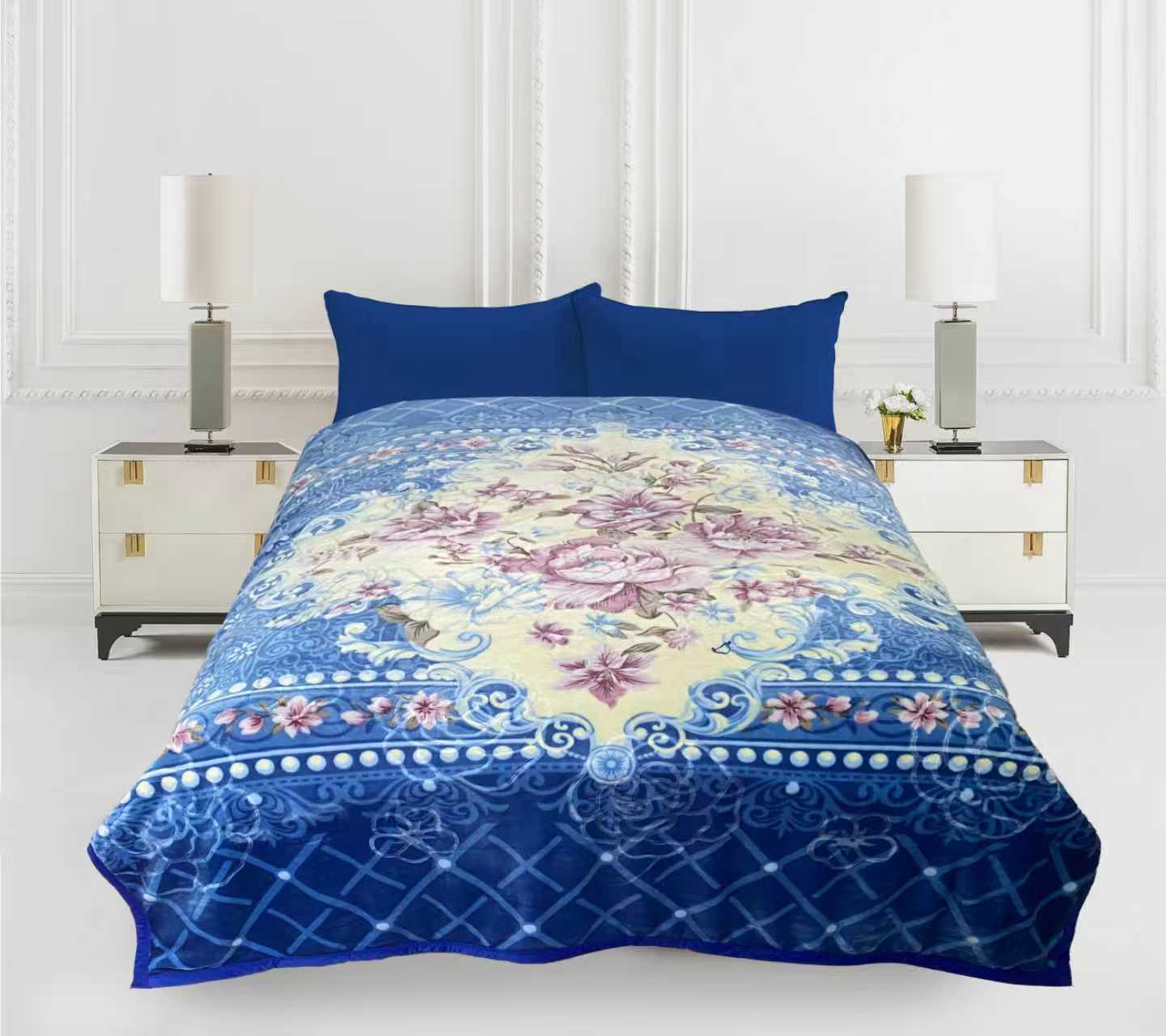 Imperial Home 9lb/4.0kg Heavy Thick Plush Mink Blanket Box of 10 Floral