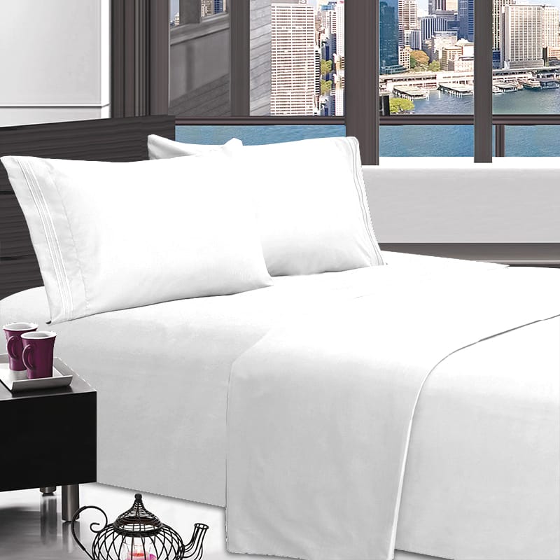 Imperial Home Solid 4-Piece Microfiber Sheet Set – Ultra Soft, Breathable & Wrinkle-Free