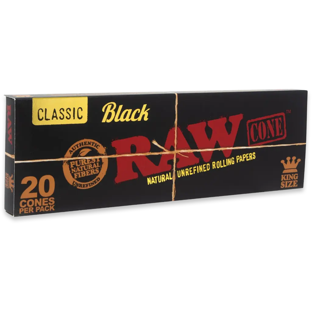 RAW Pre Rolled Cones Black Classic - King Size - 20 Pack