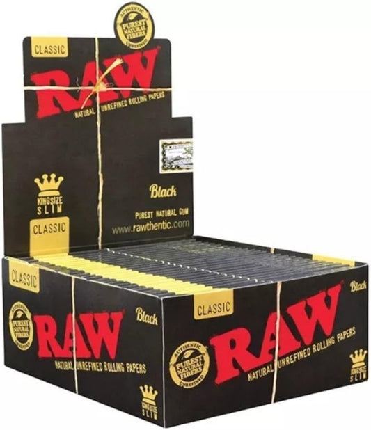 RAW Classic Black King Size Slim Rolling Paper - 50 ct