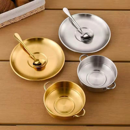 SS Gold 3PC Plate, Cup, Spoon Set