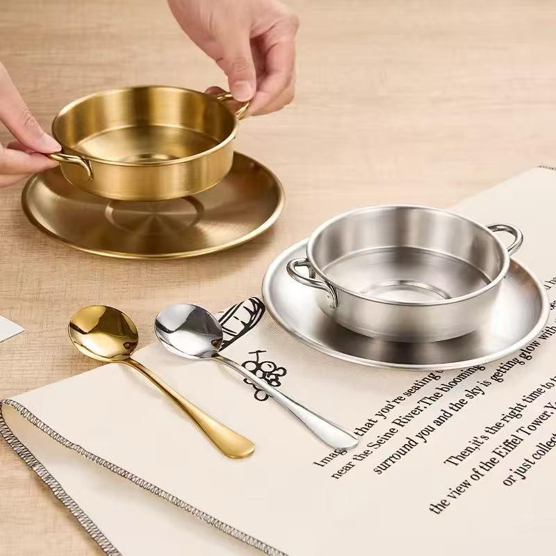 SS Silver 3PC Plate, Cup, Spoon Set