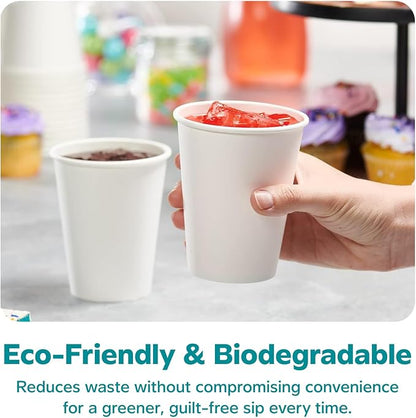 ESSENTIALX - White Hot Paper Cups - 1000PCS/CTN - 8oz to 20oz