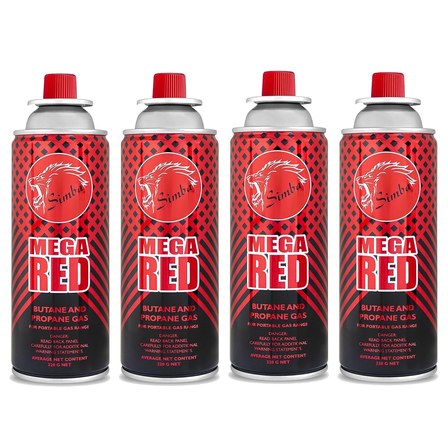 Simba Mega Red Stove Butane 220ml Pack Of 4