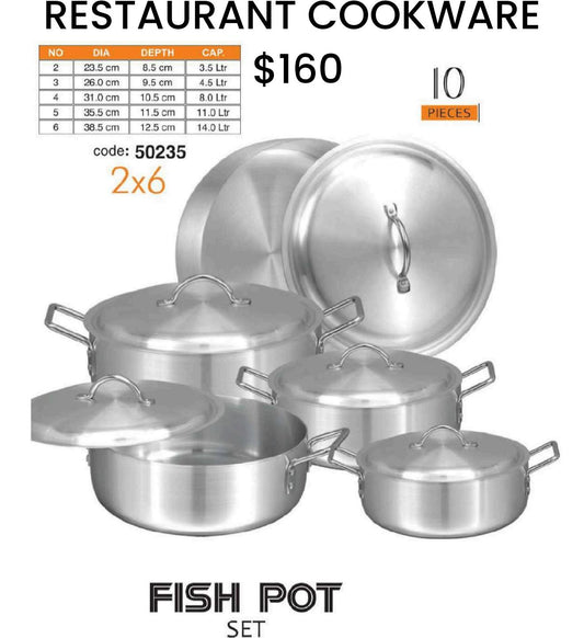 Sonex-50235 Aluminium Fish Pot Set 2x6