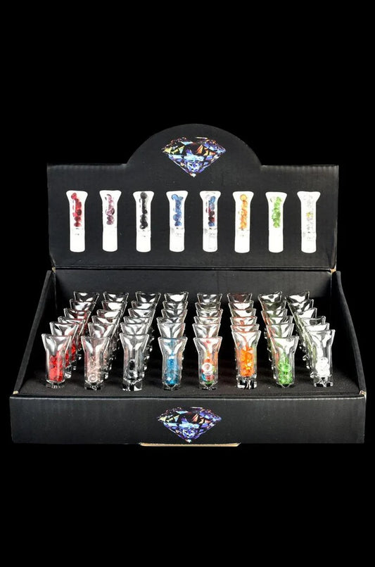 Glass Tips with Glass Gem Filter - 48 Pack