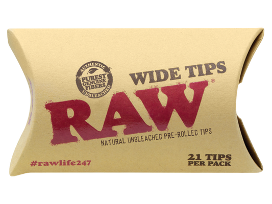 Raw Wide Pre-Rolled Unbleached Tips - 20 Pack