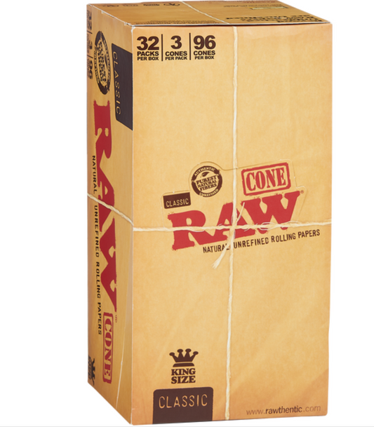 RAW Classic King Size Pre-rolled Cones 3 Pack- 32ct