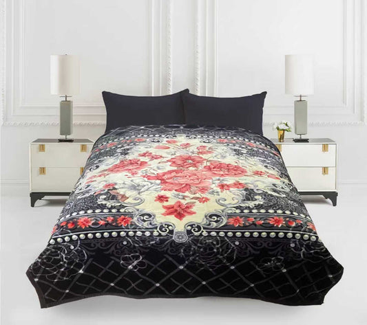 Imperial Home 9lb/4.0kg Heavy Thick Plush Mink Blanket Box of 10 Floral