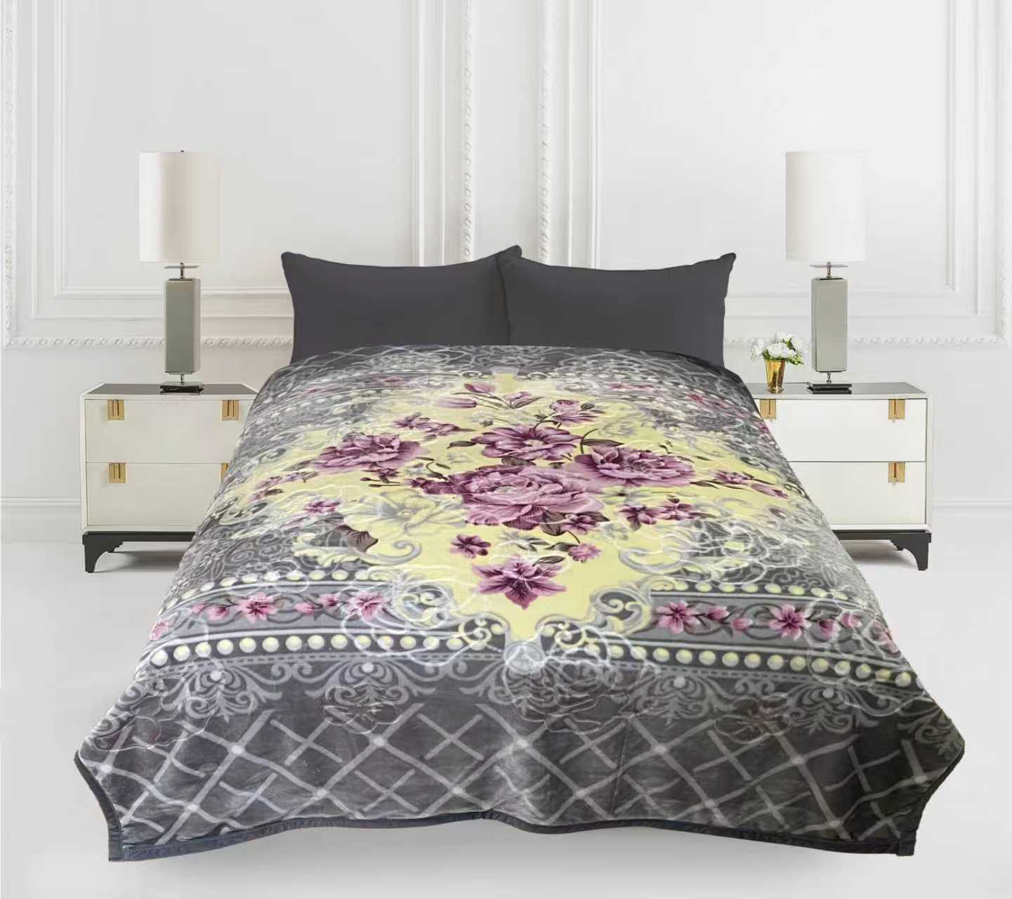 Imperial Home 9lb/4.0kg Heavy Thick Plush Mink Blanket Box of 10 Floral