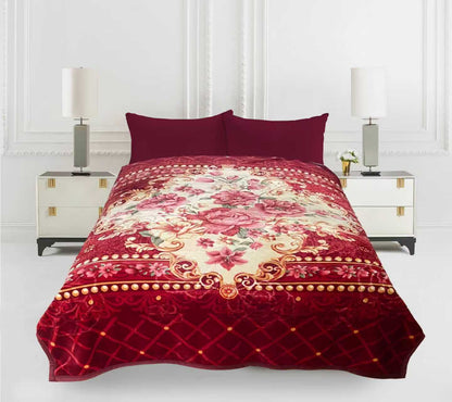 Imperial Home 9lb/4.0kg Heavy Thick Plush Mink Blanket Box of 10 Floral