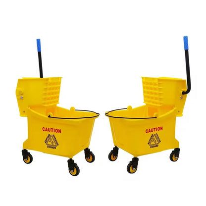 36L Mop Bucket with Down Press Wringer - Yellow