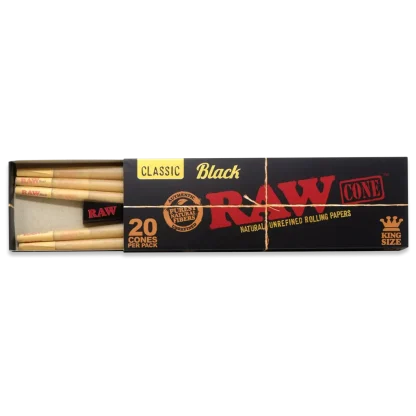 RAW Pre Rolled Cones Black Classic - King Size - 20 Pack