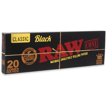 RAW Pre Rolled Cones Black Classic - King Size - 20 Pack