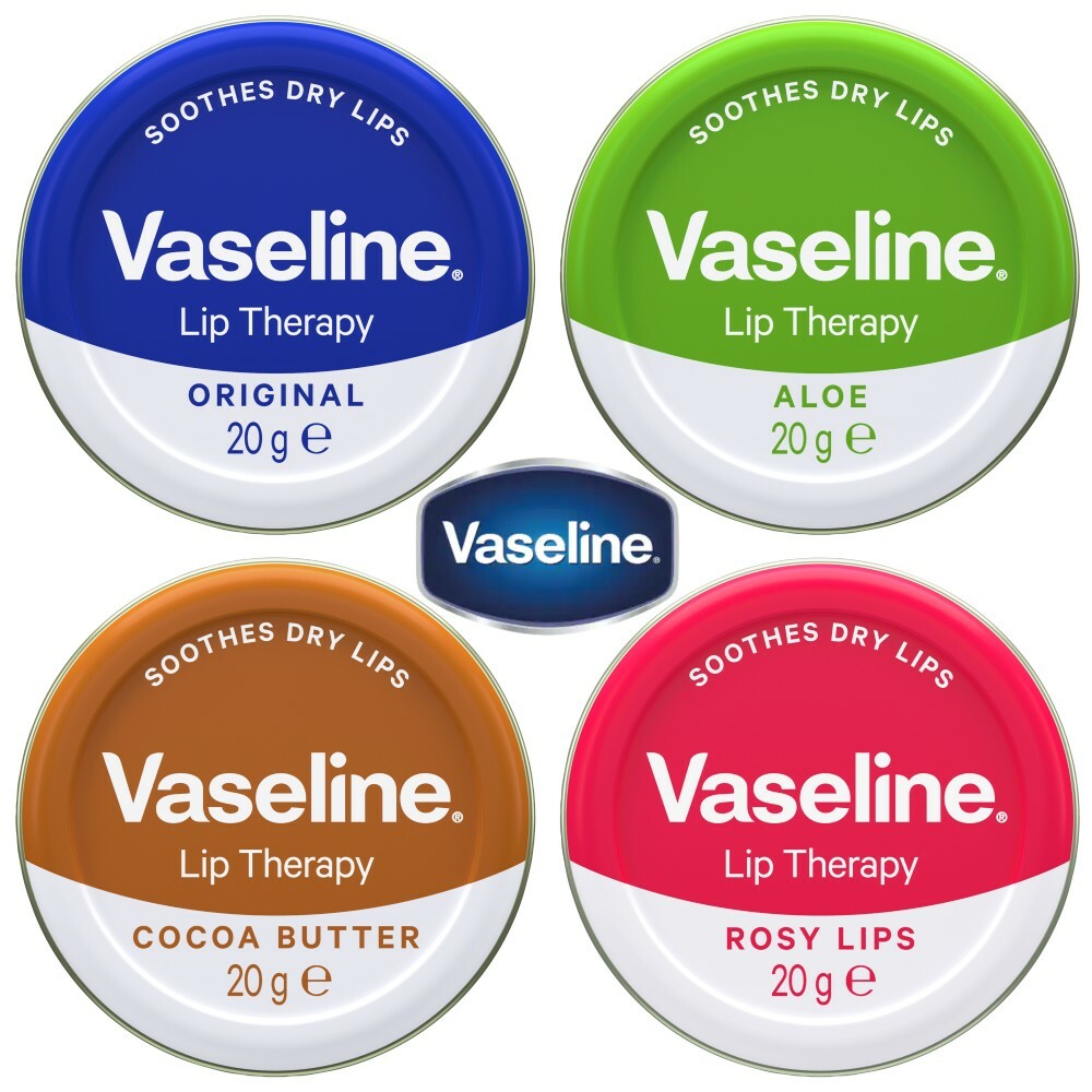 Vaseline Lip Therapy 20g Original, Aloe Vera, Cocoa Butter, Rosy Lips - Moisturizing Lip Care Treatment